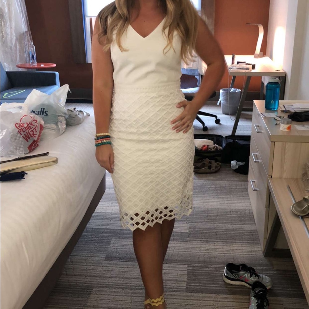 White House Black Market - White Midi Dress size 8